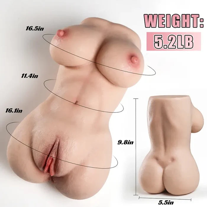 Luna: 5.2 lbs Lifelike Silicone Pocket Torso Pussy