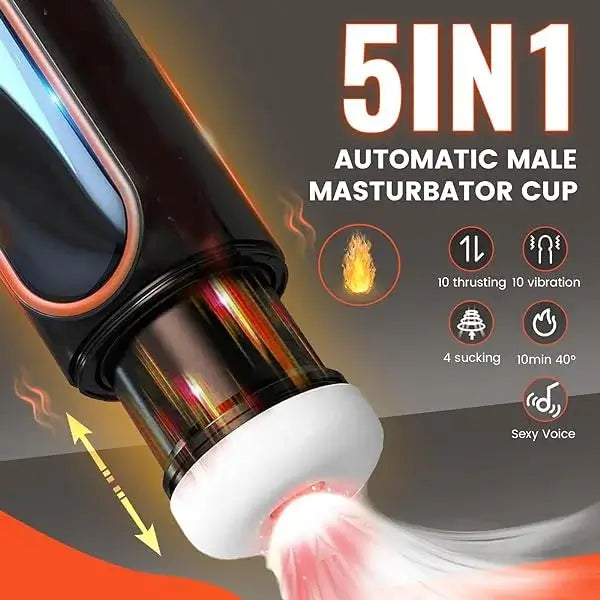 5-in-1 automatic male masturbator with multiple functions