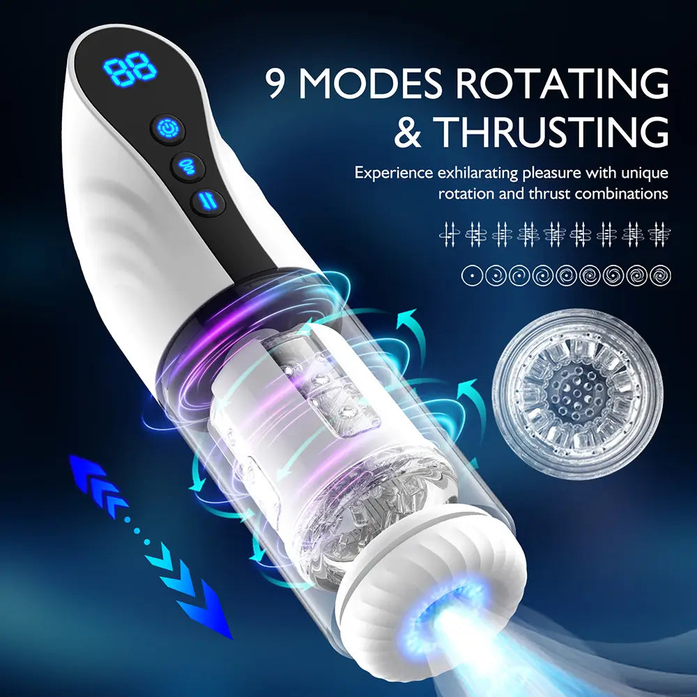 9 modes of rotating and thrusting functions for an enhanced masturbation experience