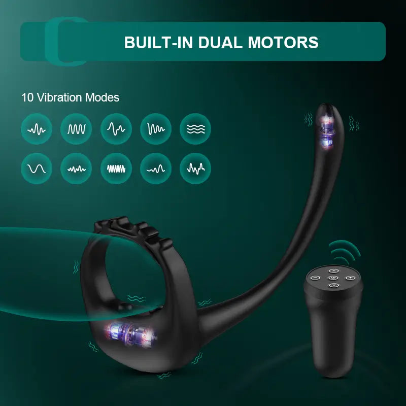 PR4: Adjustable Vibrating Cock Ring with 10 Vibration Modes & Prostate Stimulator