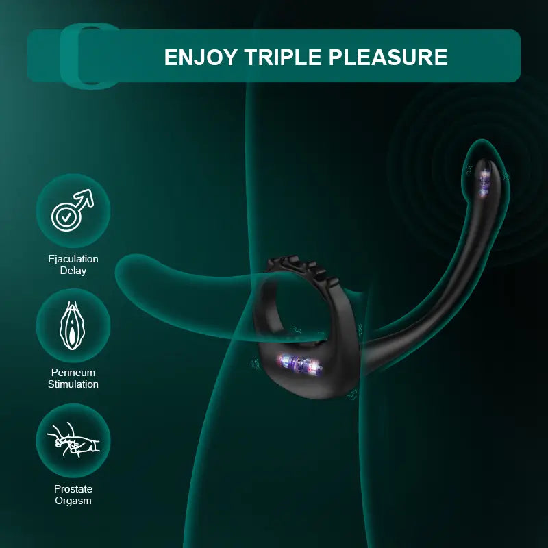 PR4: Adjustable Vibrating Cock Ring with 10 Vibration Modes & Prostate Stimulator