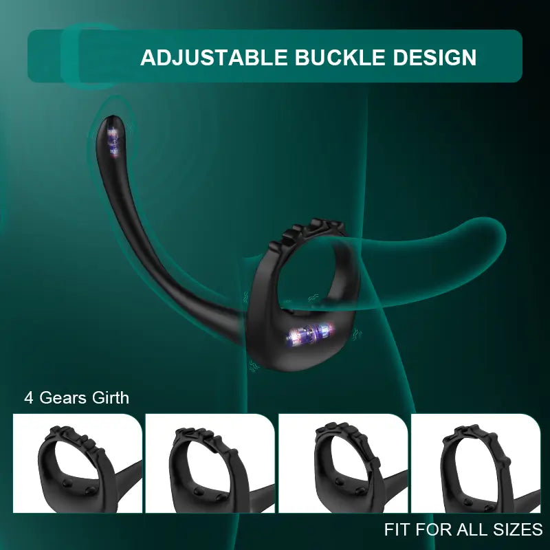 PR4: Adjustable Vibrating Cock Ring with 10 Vibration Modes & Prostate Stimulator