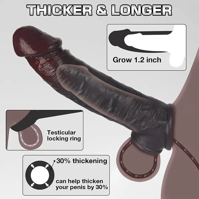 8.2" x 1.9" Realistic Liquid Silicone BBC Penis Sleeve