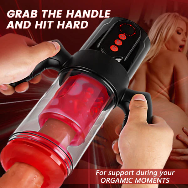 XS5: Best Blowjob Masturbator - 9 Thrusting & Rotating 9 Suction with Handle Male Stroker