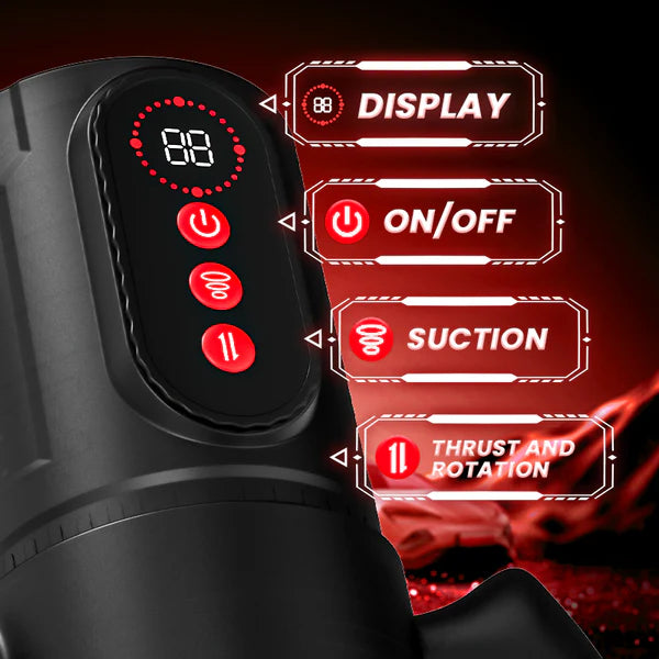 XS5: Best Blowjob Masturbator - 9 Thrusting & Rotating 9 Suction with Handle Male Stroker