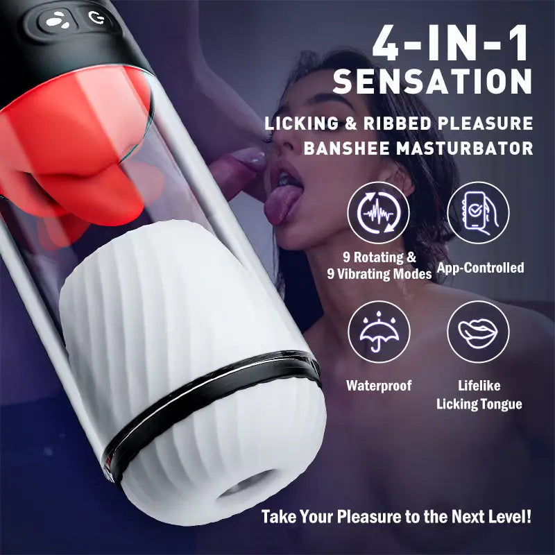 XR10: App Controlled Blowjob Mouth Toy with 9 Tongue Licking & Vibration Modes