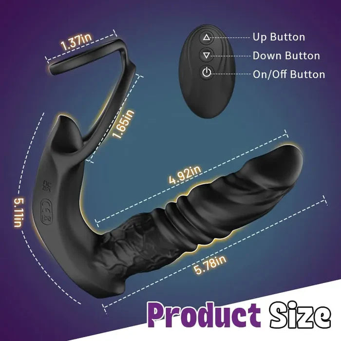 PM7: Gay Prostate Massager with 9 Vibrating Thrusting Dual Ring