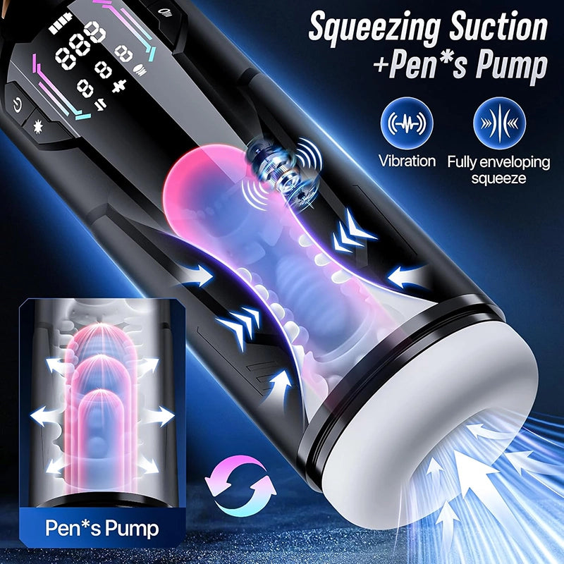 XT4: Hands Free Masturbators with 7 Thrusting & Sucking & Vibration Modes
