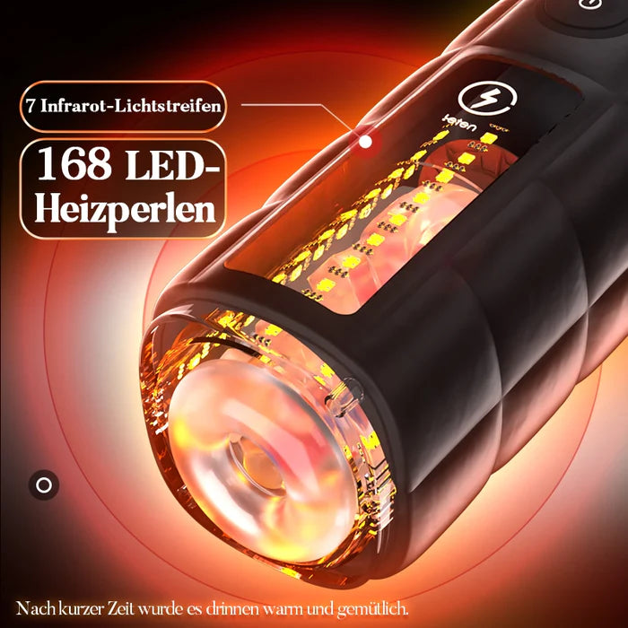 Leten Zero Gravity: 10 Frequency 6 Speed Thrusting Vibrating Stroker with 360° Infrared Heated