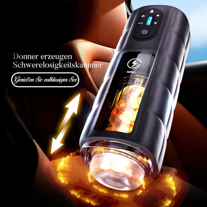 Leten Zero Gravity: 10 Frequency 6 Speed Thrusting Vibrating Stroker with 360° Infrared Heated