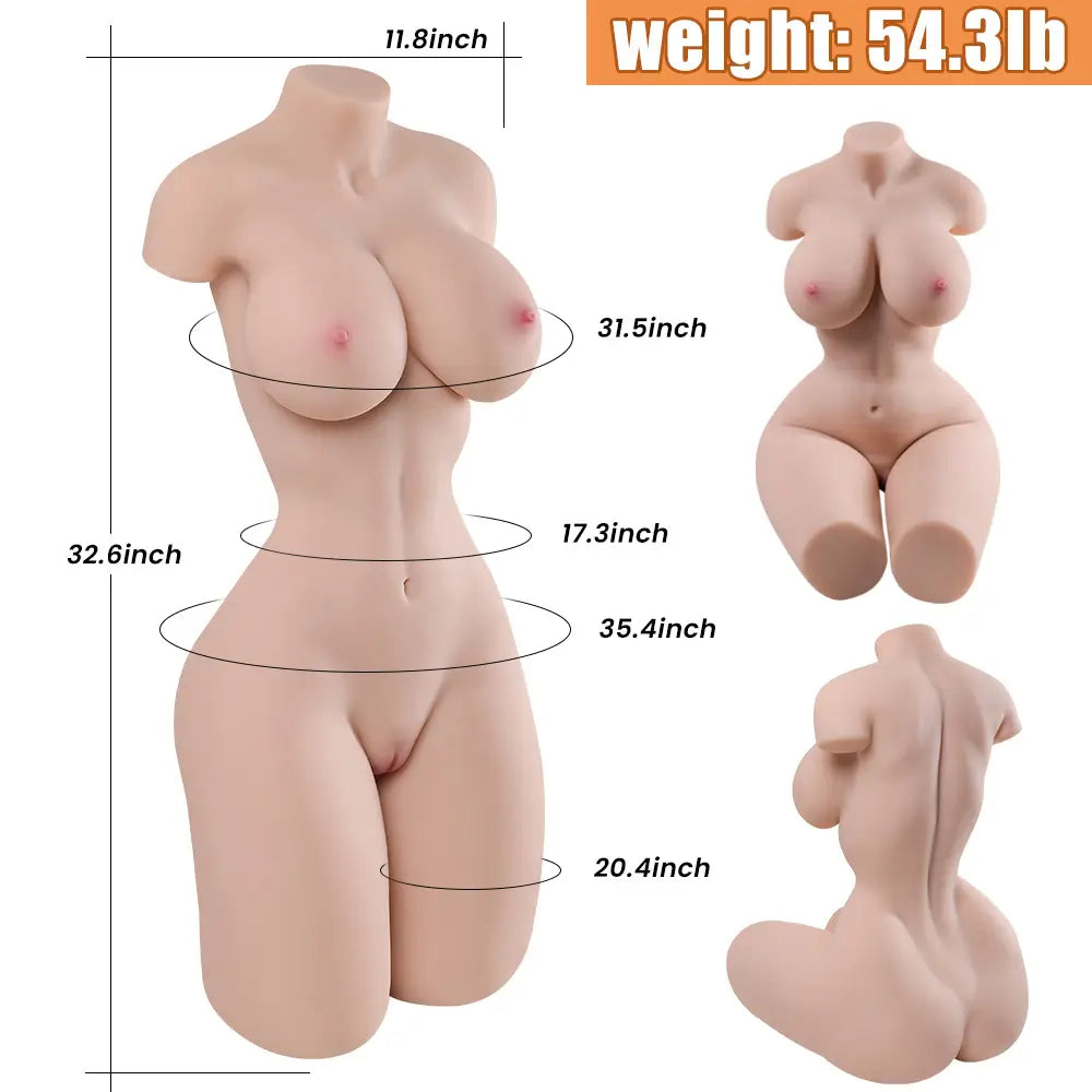 Caroline: 54.3LB BBW Life Size Sex Doll Torso