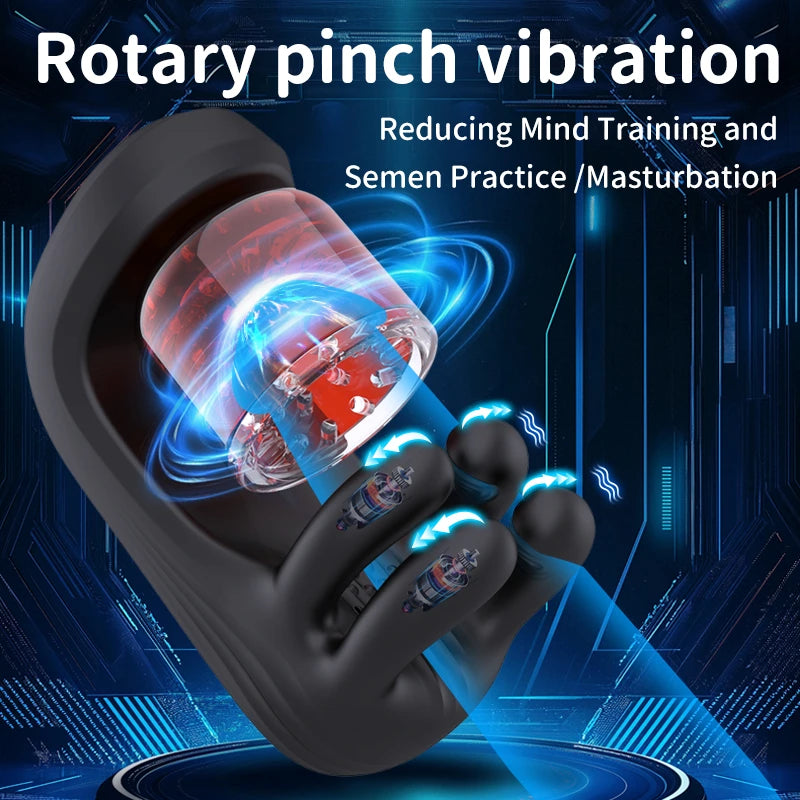 XG10: Male Glans Trainer Masturbator with 9-Frequenc Bite & Rotation & Vibration Modes