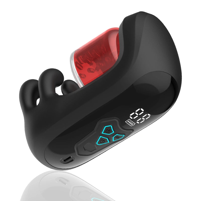 XG10: Male Glans Trainer Masturbator with 9-Frequenc Bite & Rotation & Vibration Modes