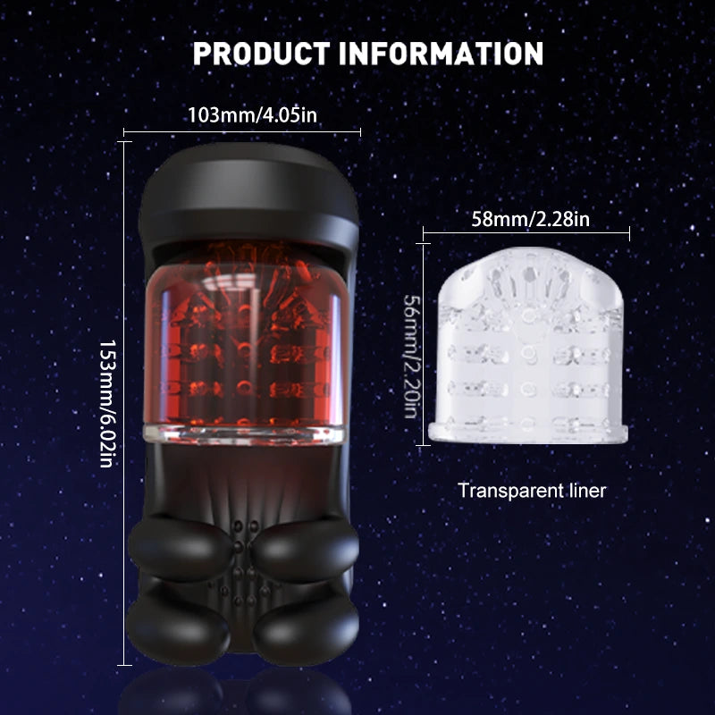 XG10: Male Glans Trainer Masturbator with 9-Frequenc Bite & Rotation & Vibration Modes