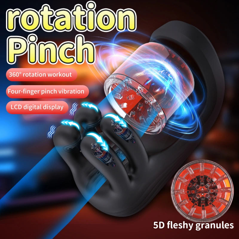 XG10: Male Glans Trainer Masturbator with 9-Frequenc Bite & Rotation & Vibration Modes