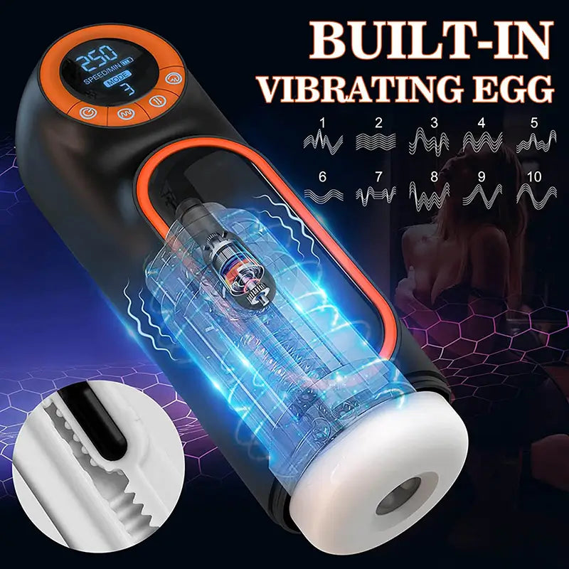 Male masturbator with built-in vibrating egg and various vibration modes