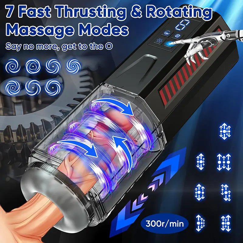 XR6: Rotating Vibrating Male Thrusting Masturbator with Tongue Licking