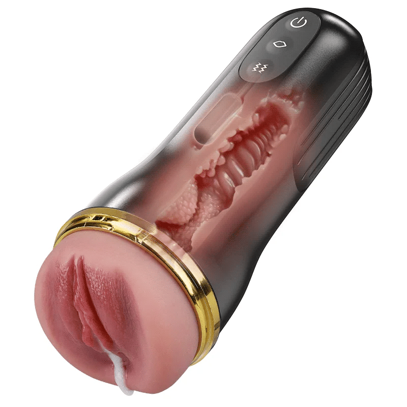 XV6: Pocket Vagina Deep Throat Male Vibrating Masturbator with 10 Vibrating Sucking Modes