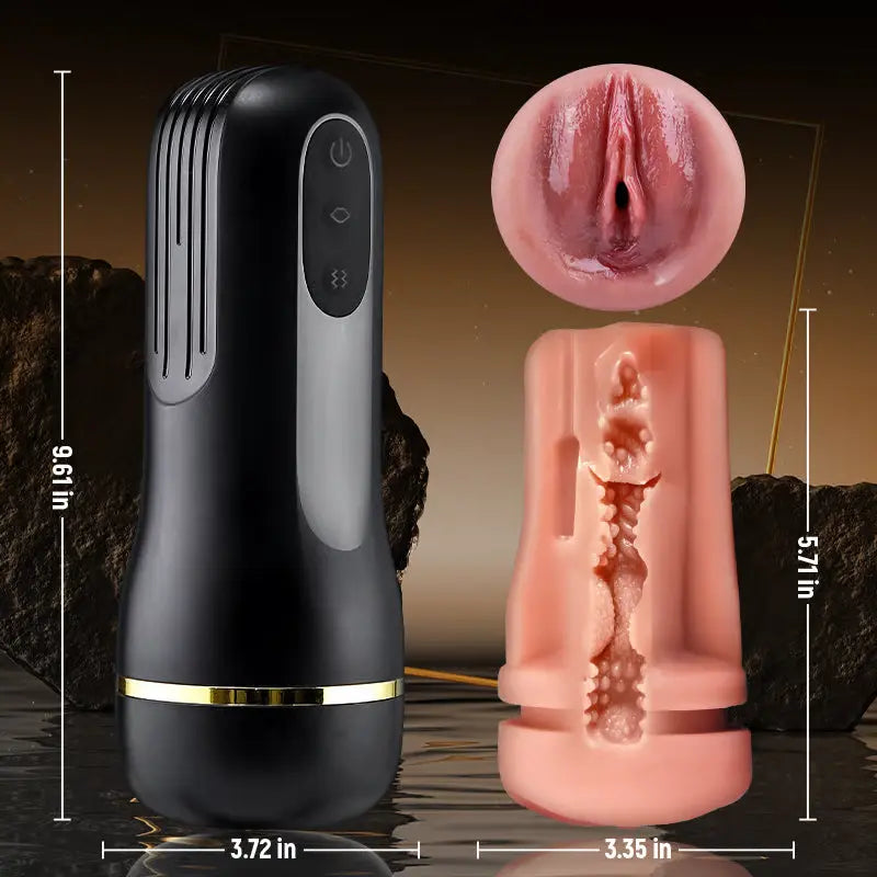 XV6: Pocket Vagina Deep Throat Male Vibrating Masturbator with 10 Vibrating Sucking Modes