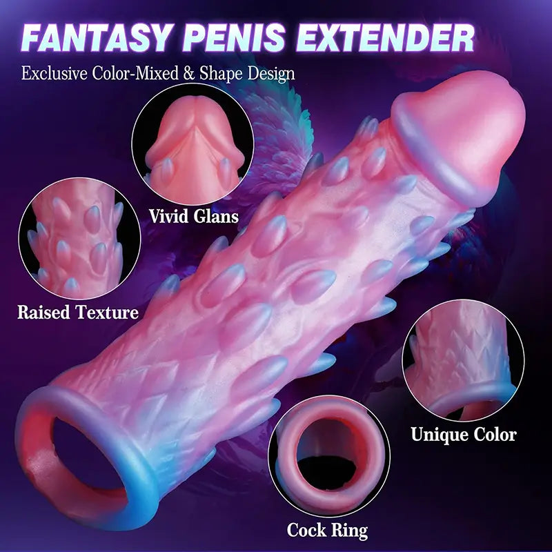 7.8" x 1.85" Monster Penis Sleeve for Couples