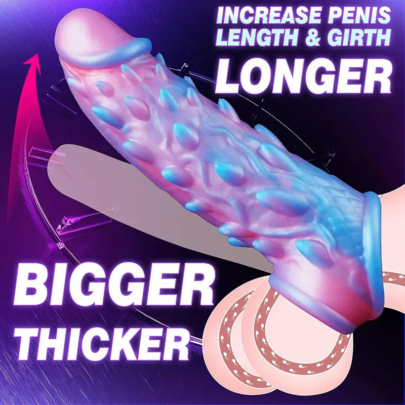 7.8" x 1.85" Monster Penis Sleeve for Couples