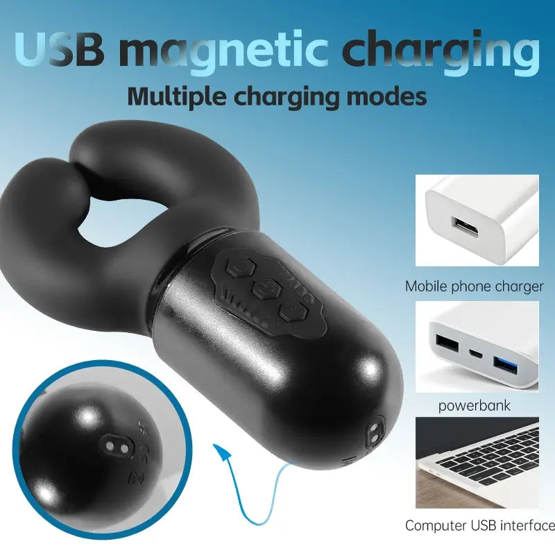 XG19: Waterproof Penis Glans Stimulator with 10 Clipping Vibrating