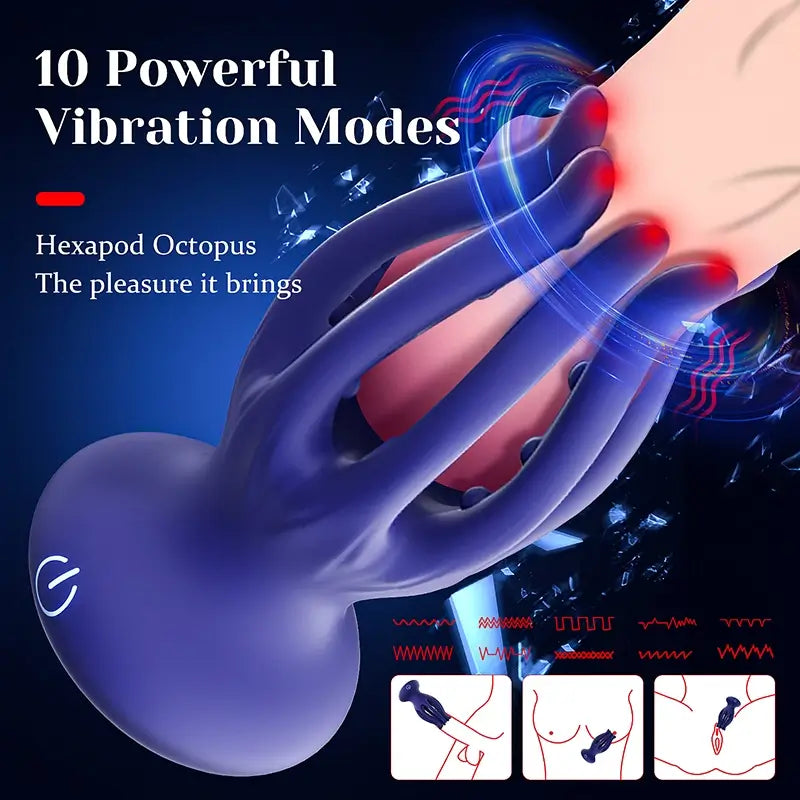 XG16: Octopus Tentacle Penis Glans Trainer with 10 Vibration Modes