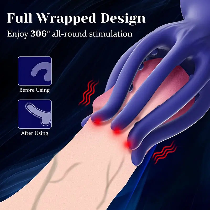 XG16: Octopus Tentacle Penis Glans Trainer with 10 Vibration Modes