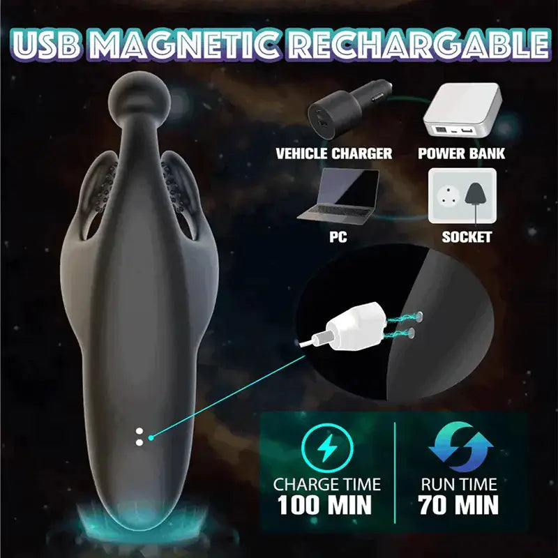 XG9: Portable Penis Head Stimulator with 10 Vibrating Modes