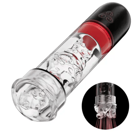 XP13: Vibrating & Sucking Penis Pump 2 In 1 Masturbator