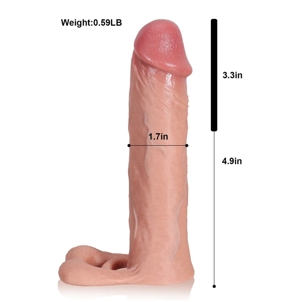 8.1” x 1.7” Soft Realistic Huge Penis Extension Sleeve