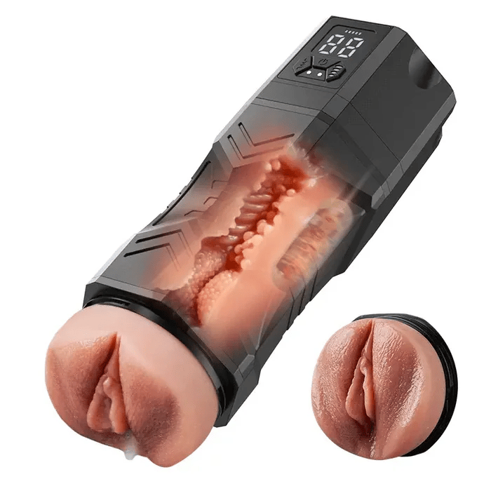 XV10: Realistic Milf Labia Electric Vagina Masturbator with 5 Suction 9 Vibration Modes