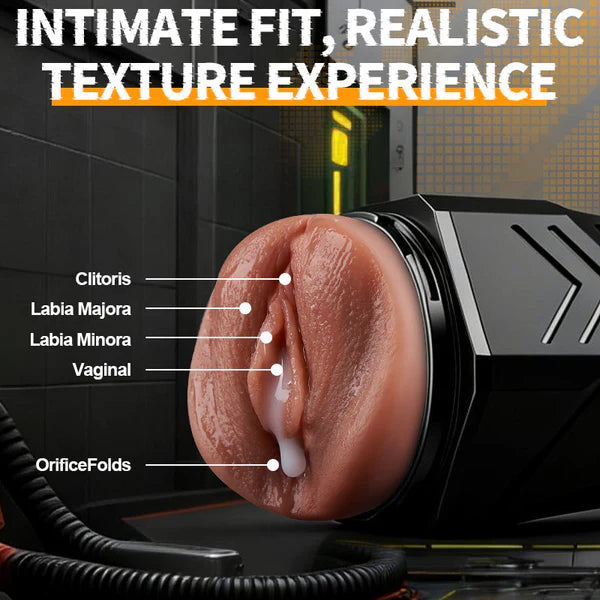 XV10: Realistic Milf Labia Electric Vagina Masturbator with 5 Suction 9 Vibration Modes