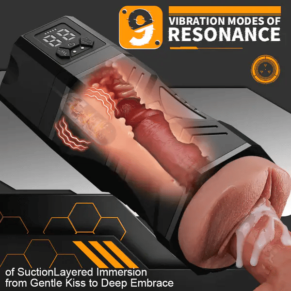 XV10: Realistic Milf Labia Electric Vagina Masturbator with 5 Suction 9 Vibration Modes