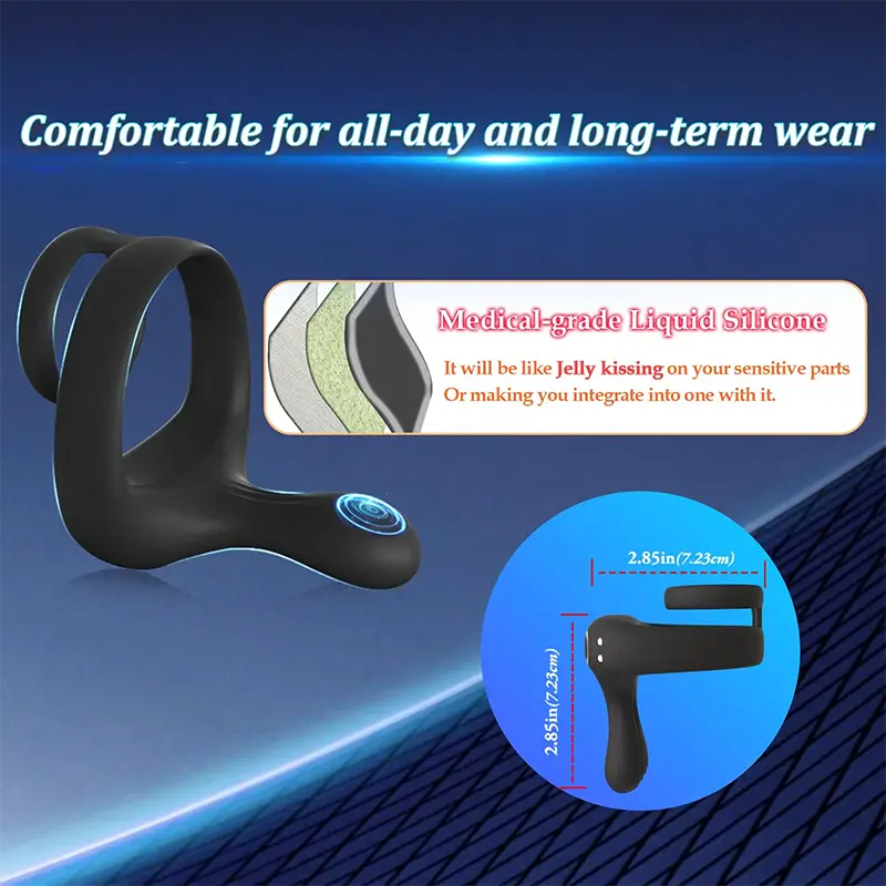 PR6: Dual Motors Penis Testicle Taint Remote Control Cock Ring