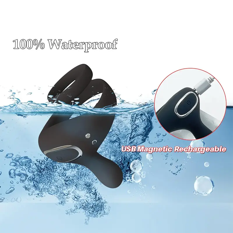 PR6: Dual Motors Penis Testicle Taint Remote Control Cock Ring