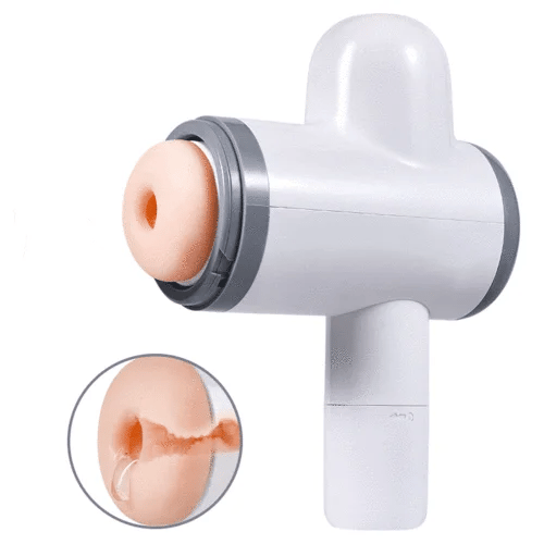 Male sex toy with simulated vaginal opening for enhanced realism and pleasure.