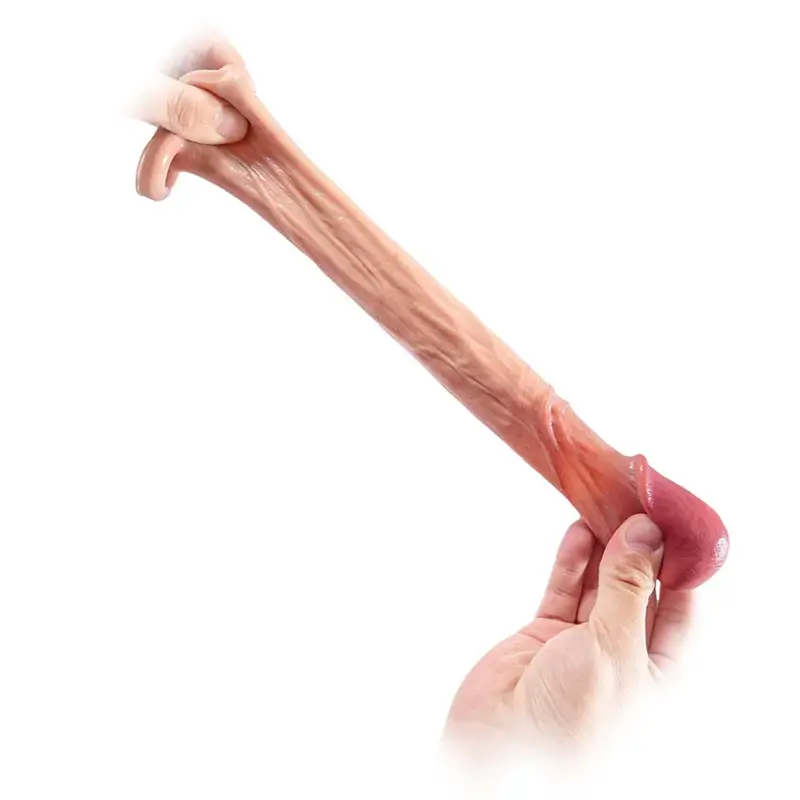 6.3" x 1.6" Silicone Realistic Cock Sleeve with Ball Loop