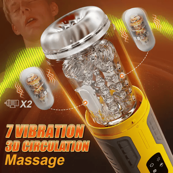 XR15: Licking Massage Thrust Rotation Vibrating One-Key Burst Stroker