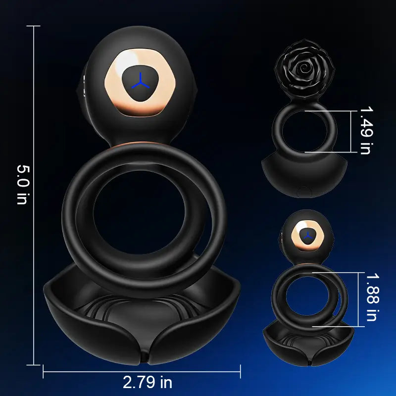 PR5: Vibrating Testicle Taint Clitoral Stimulator 3 In 1 Cock Ring