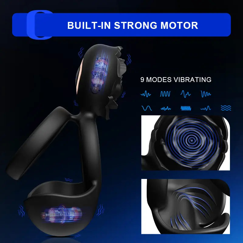 PR5: Vibrating Testicle Taint Clitoral Stimulator 3 In 1 Cock Ring