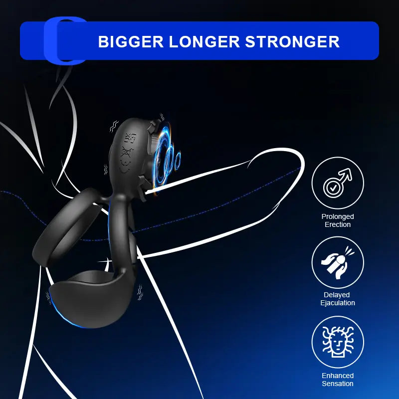 PR5: Vibrating Testicle Taint Clitoral Stimulator 3 In 1 Cock Ring