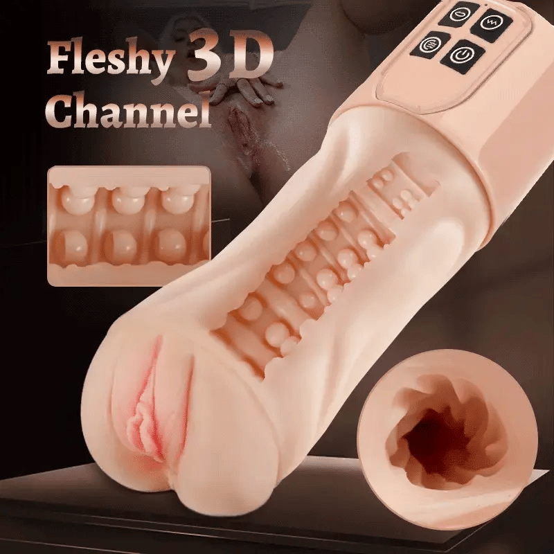 XV7: Vibrator Pocket Pussy with 5 Sucking Oral Swallowing 10 Vibrating Massage Training