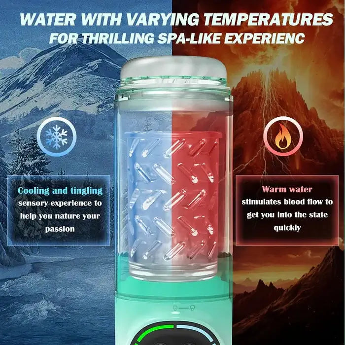 Water temperature control for thrilling spa-like experience, featuring cooling and warming sensations for a realistic experience.