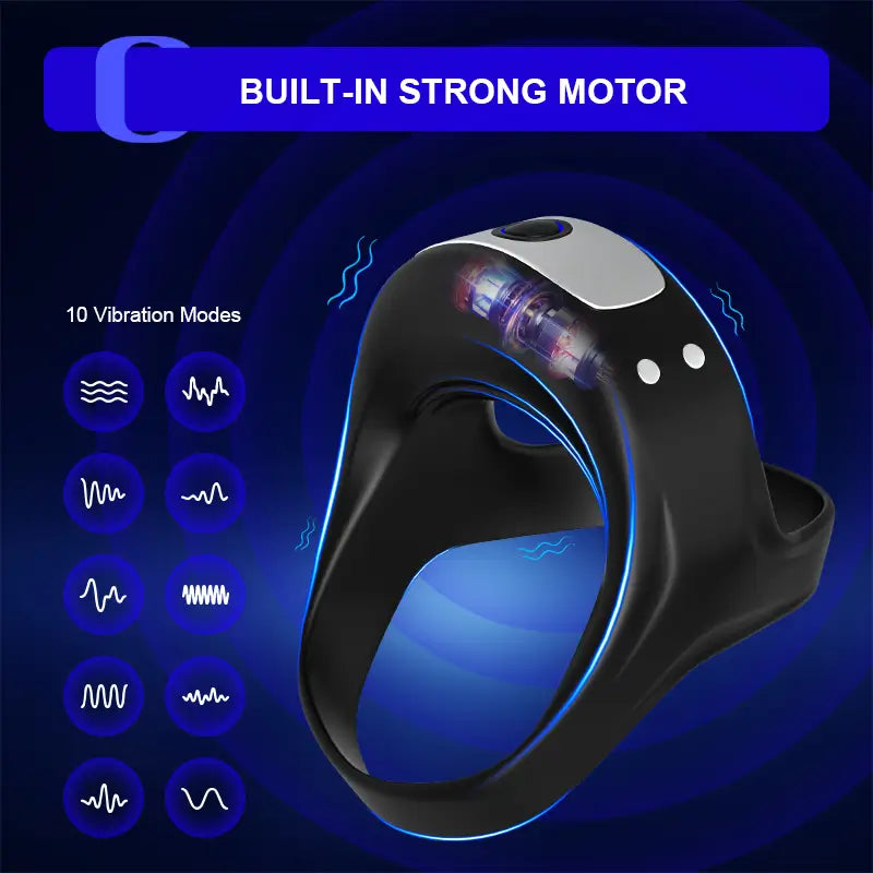PR7: Waterproof Cock Ring with 10 Powerful Vibrating Modes