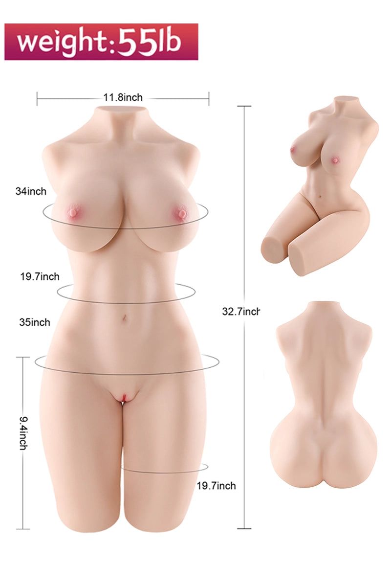 Aaliyah: 55LB Sexy Life Size Torso Sex Doll