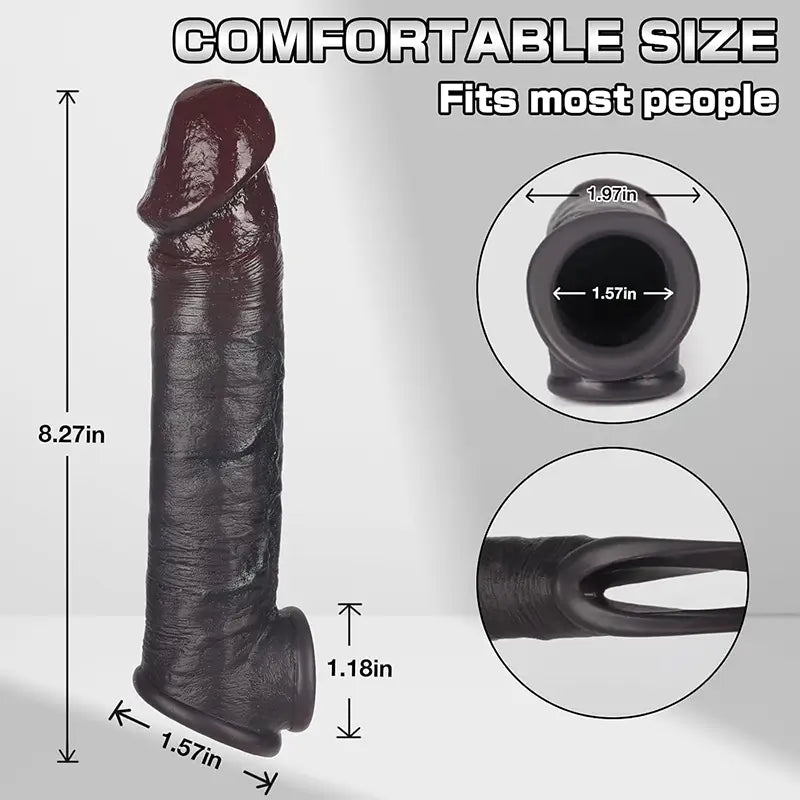 8.2" x 1.9" Realistic Liquid Silicone BBC Penis Sleeve