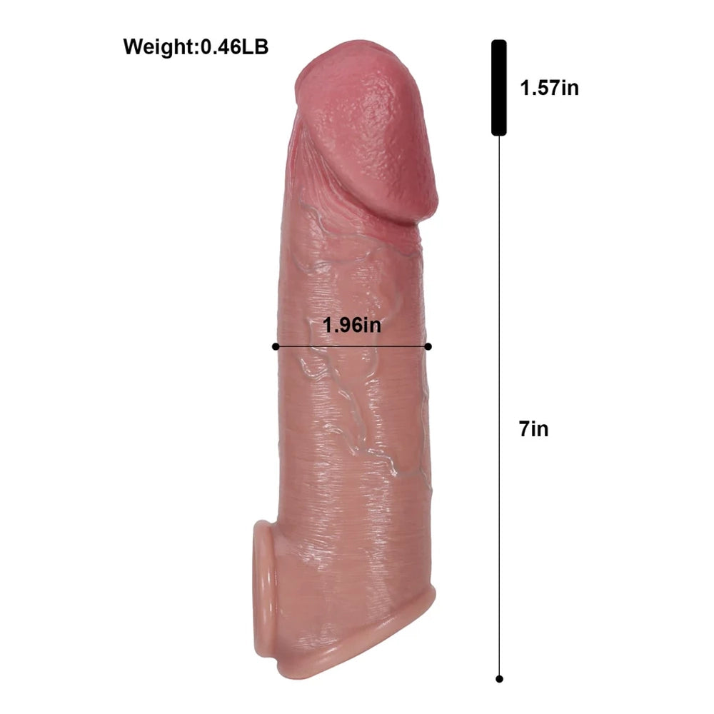 8.5" x 2" Big Glans Realistic Huge Penis Sleeve