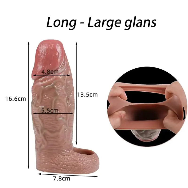 5.31" x 2.16" Fat Cock Sleeve with Ring