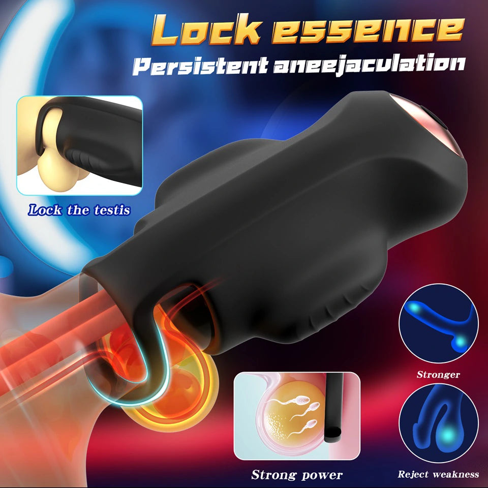 XG4: Dual Motor 9 Vibrating App Control Glans Trainer with Penis Ring